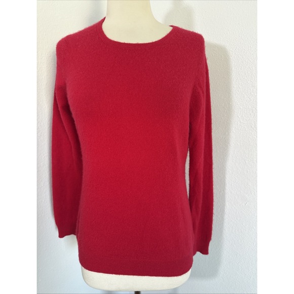 Charter Club Cashmere Sweater Womens S Red Soft Cozy Luxe Minimalist Holiday - Picture 2 of 12